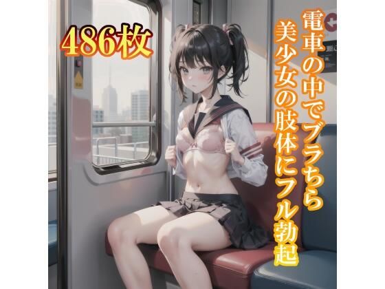 電車で制服美少女にブラちらお願い。美しい肢体にフル勃起